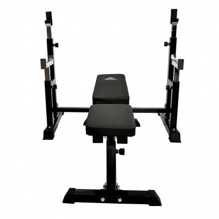 Скамья со стойками под штангу DFC DZ005ABB (чёрный, два короба), фото 4