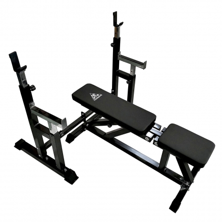 Скамья со стойками под штангу DFC DZ005ABB (чёрный, два короба), фото 6