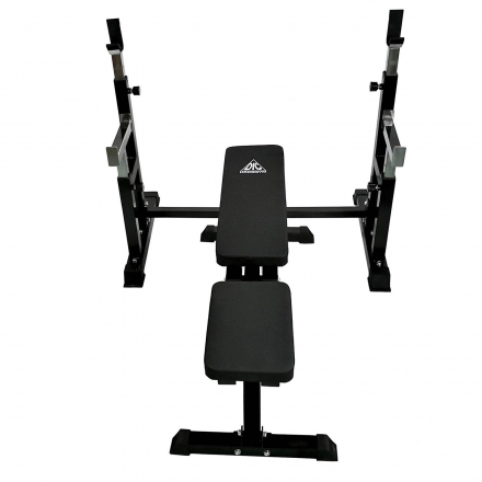 Скамья со стойками под штангу DFC DZ005ABB (чёрный, два короба), фото 7