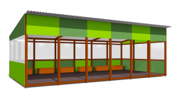 Теневой навес Классика ВСТ 1517/2 40 м2 для улицы, фото 2 Теневой навес Классика ВСТ 1517/2 40 м2 для улицы, фото 2
