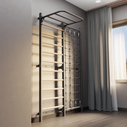 Шведская стенка с пространственной сетью Rock-s черная, фото 1 Шведская стенка с пространственной сетью Rock-s черная, фото 1