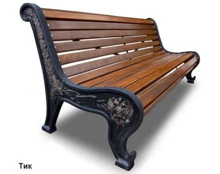 Скамейка чугунная Патриот, Лиственница 2,0 м, фото 3