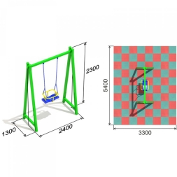 Детские качели №3 одноместные со спинкой для детской площадки, фото 2 Детские качели №3 одноместные со спинкой для детской площадки, фото 2
