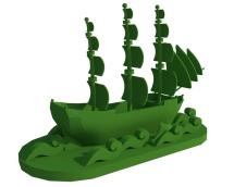 Топиари Корабль, h - 100 см, зеленый - газон Eco