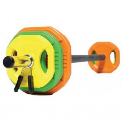 Штанга для аэробики PROFI-FIT 20090, обрезиненные диски 1.25, 2.5, 5 кг по 2шт, фото 1