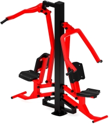 Тяга верхняя + жим от груди (красный) - Уличный тренажер двойной - СТ 027-11.И1, фото 1