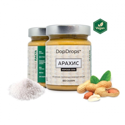 Арахисовая паста с морской солью, в стекле, 265г, фото 1