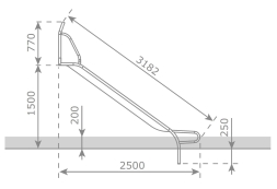 Скат KBT Stur-1000 L3,2 H1,3-1,5 из нержавеющей стали для игровых площадок, фото 3