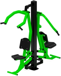 Тяга верхняя + жим от груди (зеленый) - Уличный тренажер двойной - СТ 027-12.И1, фото 2