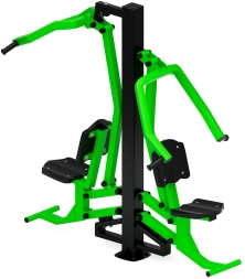 Тяга верхняя + жим от груди (зеленый) - Уличный тренажер двойной - СТ 027-12.И1, фото 1