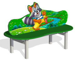 Лавочка Енот МФ-05.1Х двойная для детской площадки