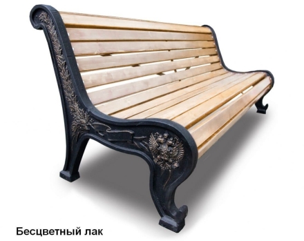 Скамейка чугунная Патриот, Лиственница 1,5 м, фото 2