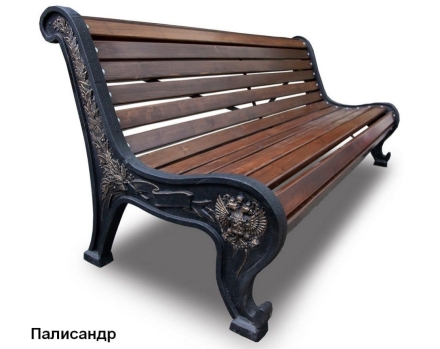 Скамейка чугунная Патриот, Лиственница 1,5 м, фото 4