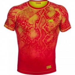Компрессионная футболка Venum &quot;Fusion&quot; Compression T-shirt - Orange Yellow Short Sleeves, фото 1
