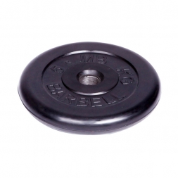 Диск обрезиненный Barbell d 51 мм чёрный 5 кг