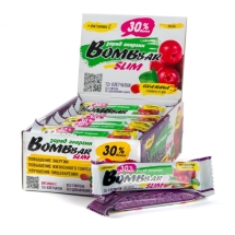 Протеиновый батончик Bombbar Slim 35гр., Клюква и ягоды годжи (гуарана), шт.