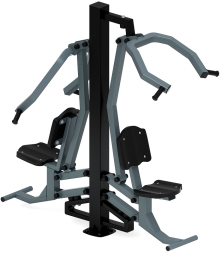 Тяга верхняя + жим от груди (серый) - Уличный тренажер двойной - СТ 027-13.И1, фото 3