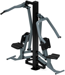 Тяга верхняя + жим от груди (серый) - Уличный тренажер двойной - СТ 027-13.И1, фото 1