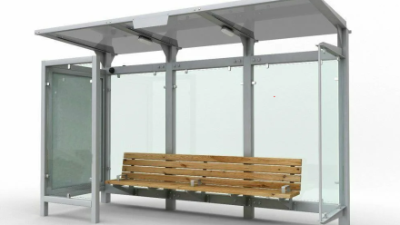 Остановочный павильон №16, Мат-ал: металл, Раз-р: 3500х1600х2400 мм, фото 1
