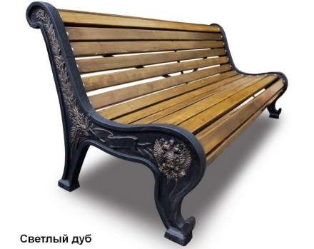 Скамейка чугунная Патриот, Лиственница 0,6 м, фото 1