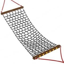 Канатный гамак с подвесами 1900х920 мм для детской площадки Канатный гамак с подвесами 1900х920 мм для детской площадки