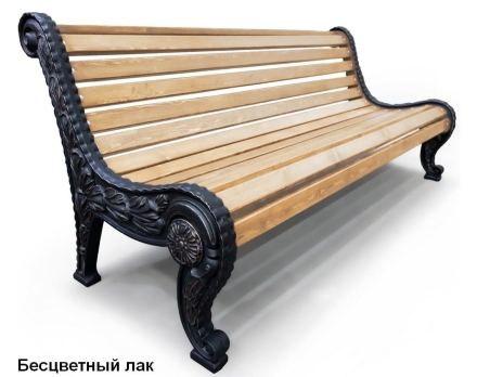 Скамейка чугунная Город, Сосна 1,2 м, фото 4