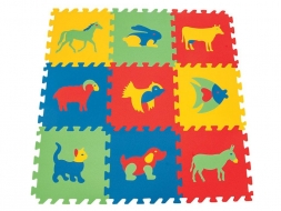 Игровой коврик 9-ти секционный с животными 33х33 см. х 9 мм. (03-470-T), фото 1