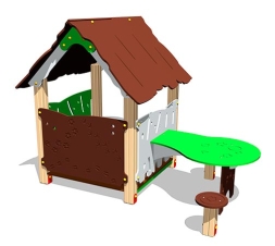 Детский игровой домик Хижина со столиком ИМ114 для улицы, фото 2