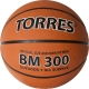 Мяч баск. &quot;TORRES BM300&quot; арт.B02016, р.6, резина, нейлон. корд, бут. камера, темнооранж-черн