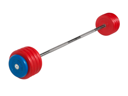 Штанга неразборная &quot;Barbell&quot; с цветными дисками d 25 мм, 50 кг, фото 1