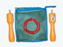 Скакалка с механическим счётчиком, регулируемая длина шнура. Скакалка с механическим счётчиком, регулируемая длина шнура.