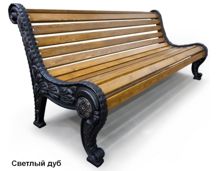 Скамейка чугунная Город, Сосна 1,8 м, фото 1
