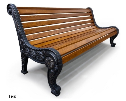 Скамейка чугунная Город, Сосна 1,8 м, фото 2