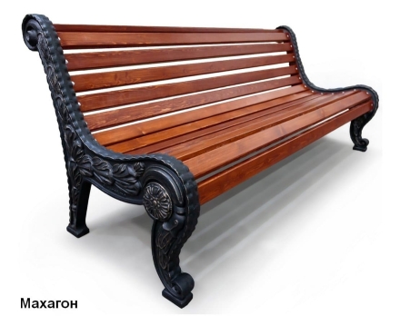 Скамейка чугунная Город, Сосна 1,8 м, фото 5