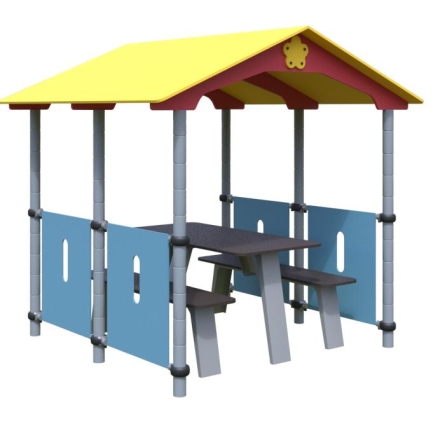 Игровой домик-беседка Romana 301.07.00 со столом и скамьями для детских площадок, фото 3