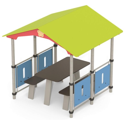 Игровой домик-беседка Romana 301.07.00 со столом и скамьями для детских площадок, фото 2