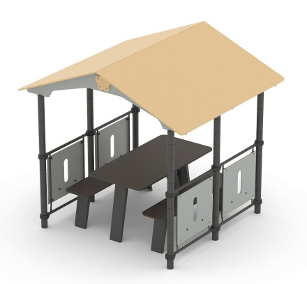 Игровой домик-беседка Romana 301.07.00 со столом и скамьями для детских площадок, фото 1