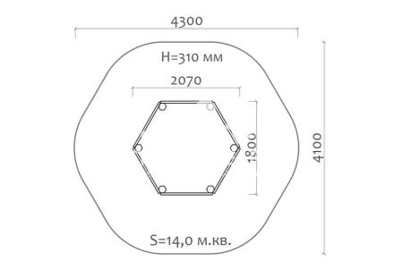 Песочница шестигранная 05101 для детской площадки, фото 3