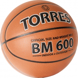 Мяч баск. &quot;TORRES BM600&quot; арт.B32025, р.5, ПУ, нейлон. корд, бут. камера, темнокоричневый-черн, фото 2