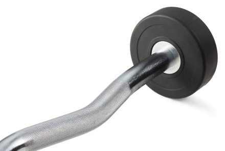 Штанга неразборная обрезиненная 15 кг Изогнутый гриф, фото 3