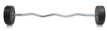 Штанга неразборная обрезиненная 15 кг Изогнутый гриф, фото 4