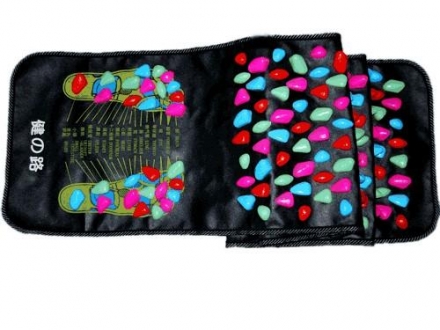 Коврик массажный - камешки, с ортопедической расшифровкой стопы. Размер 35х170 см, фото 1