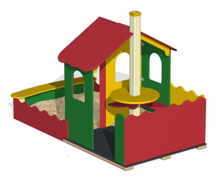 Домик-беседка Комбо ПС-59.2 с песочницей для детской площадки, фото 3