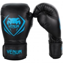 Перчатки боксерские Venum Contender Black/Cyan Перчатки боксерские Venum Contender Black/Cyan
