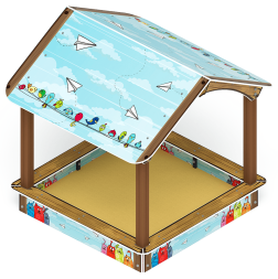 Песочный дворик с навесом Домик (Коты) - ИО 6.01.02-02, фото 2