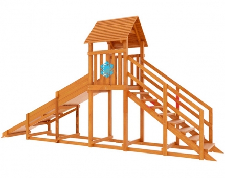 Заливная горка &quot;Снежинка&quot; с крышей, скат 4 м, фото 1