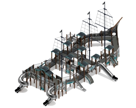 Детская игровая площадка Баркентина Лагуна (нержавейка скат) ДИК 2.03.3.06-22 H=1200 Н=1500 H=2000, фото 3