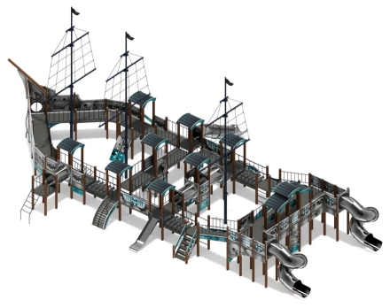 Детская игровая площадка Баркентина Лагуна (нержавейка скат) ДИК 2.03.3.06-22 H=1200 Н=1500 H=2000, фото 4