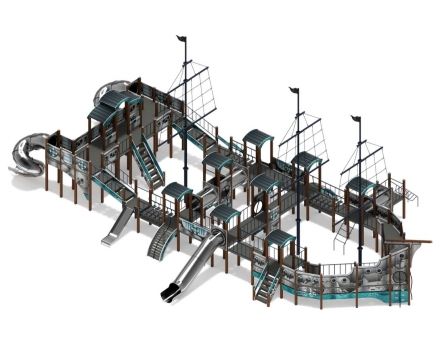 Детская игровая площадка Баркентина Лагуна (нержавейка скат) ДИК 2.03.3.06-22 H=1200 Н=1500 H=2000, фото 2