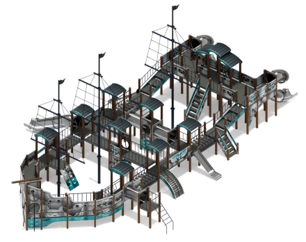 Детская игровая площадка Баркентина Лагуна (нержавейка скат) ДИК 2.03.3.06-22 H=1200 Н=1500 H=2000, фото 1